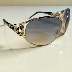 Roberto Cavalli Tene Chic Black and Gold Snake Detail Sunglasses